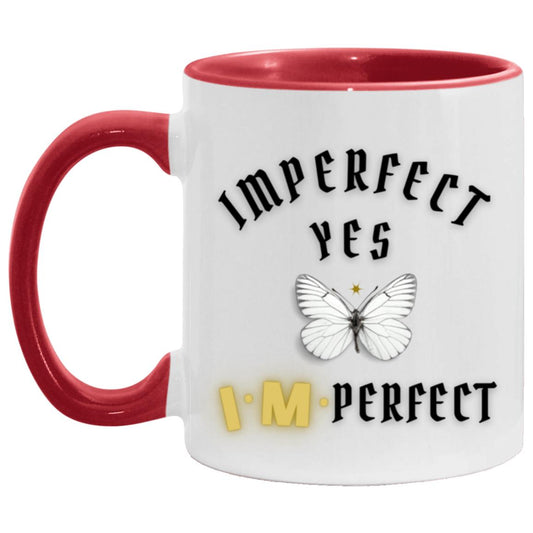 AM11OZ 11oz Red Accent Mug-YES IMPERFECT BUTTERFLY