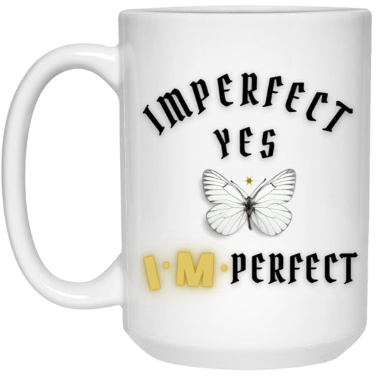 21504 15oz White Mug-YES-IMPERFECT BUTTERFLY