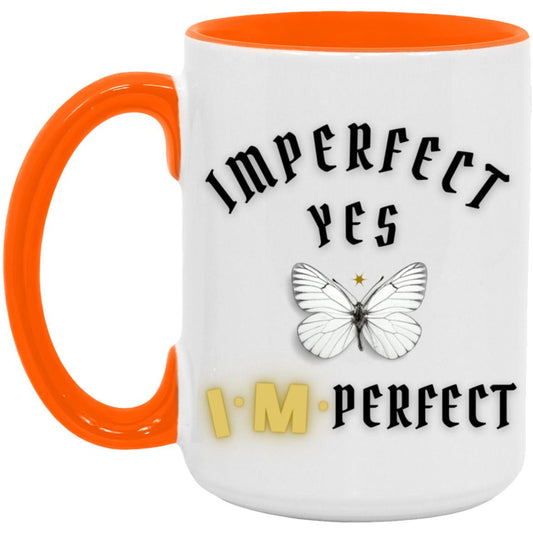 AM15OZ 15oz Orange Accent Mug-YES IMPERFECT BUTTERFLY