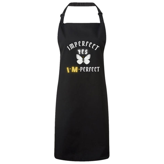 RP150 Sustainable Unisex Bib Apron-BLK YES IMPERFECT BUTTERFLY