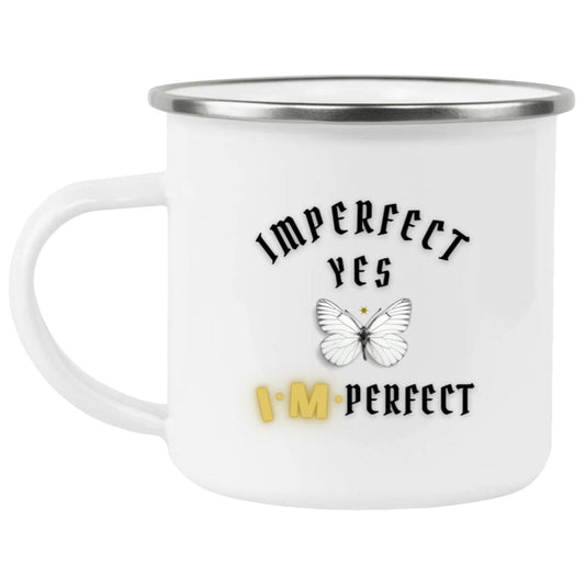 21271 Enamel Camping Mug-YES IMPERFECT BUTTERFLY