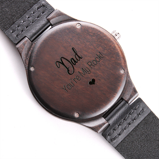Dad You're My Rock - Engraved Wooden Watch