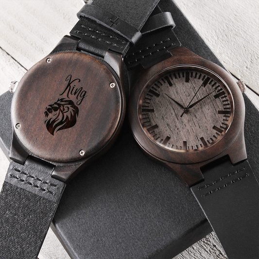 King - Engraved Wooden Watch