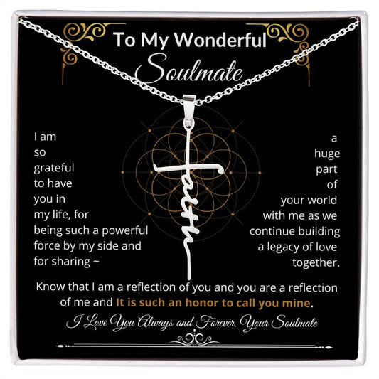 Faith Cross Necklace - To My Soulmate - SGBB