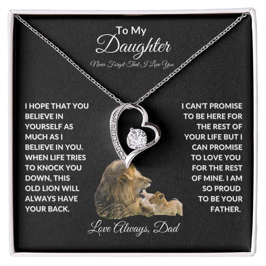 Forever Love Necklace-To My Daughter (Double Lion)